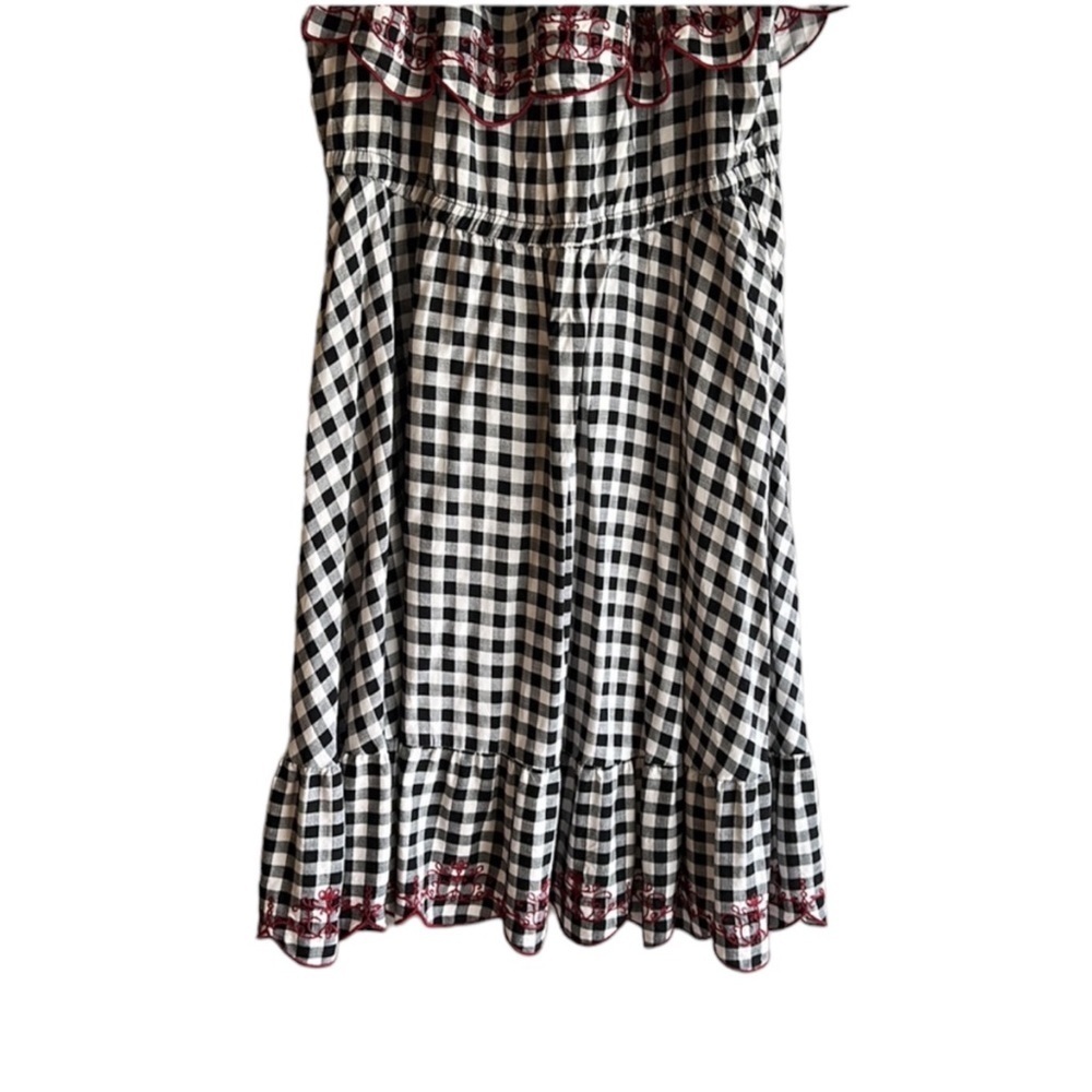 TORRID Off-shoulder Gingham Swing Dress in Black/White w/ Red Trim Size 00 (M/L) - Picture 6 of 11